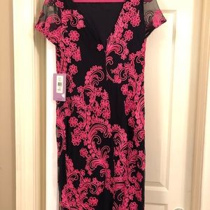 NWT JS Collections Navy and Fuchsia dress size 10